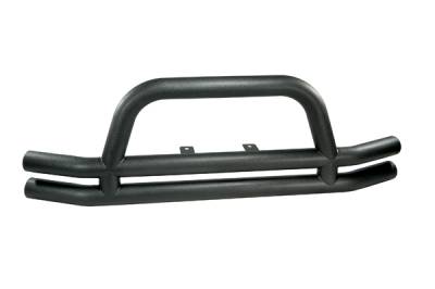 Omix - Outland Front Tube Bumper with Riser - Textured Black - 11561-01