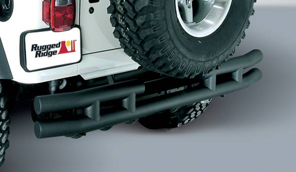 Omix - Outland Rear Tube Bumper - Textured Black - 11571-03