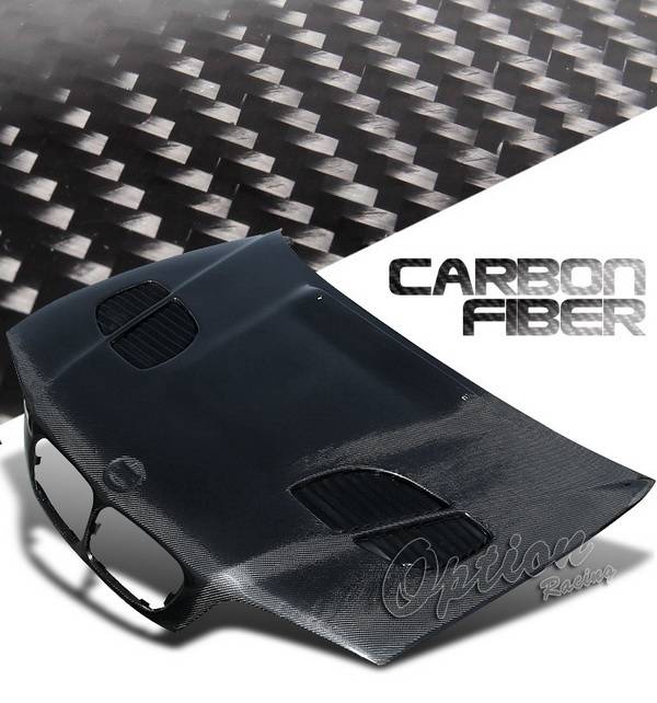 OptionRacing - BMW 3 Series Option Racing Carbon Fiber Hood - GTR Style - NRG-CH-BE46-03