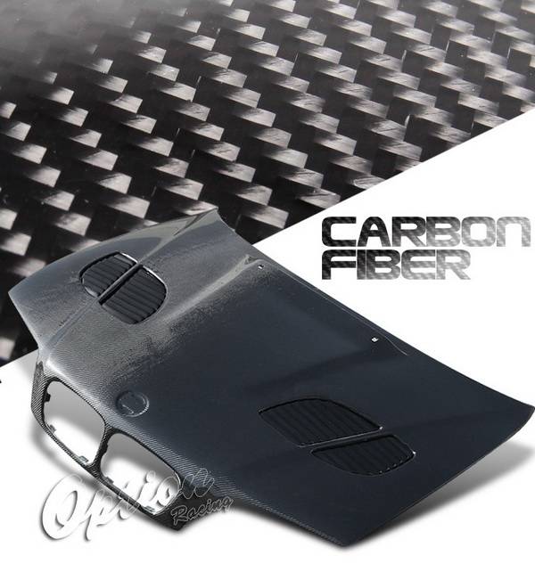 OptionRacing - BMW 3 Series Option Racing Carbon Fiber Hood - GTR Style - NRG-CH-BE46-06