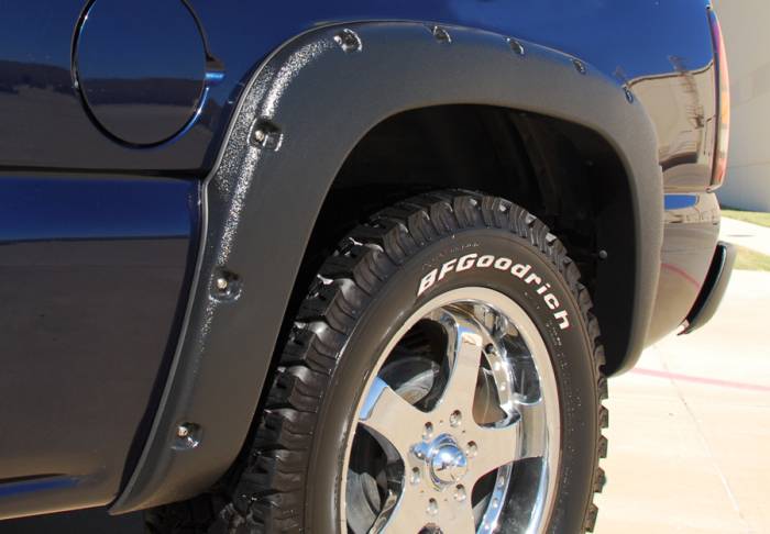 Prestige - GMC Sierra Prestige Rear Pair RX Rivet Style Textured Fender Flare Set - RX103TB