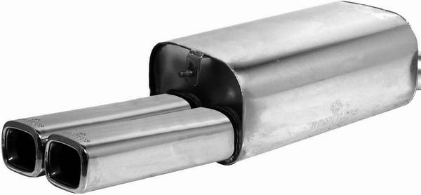 Remus - Chevrolet Corvette Remus Romulus Rear Silencer - Right with Dual Exhaust Tips - Square - 109495 0546RR