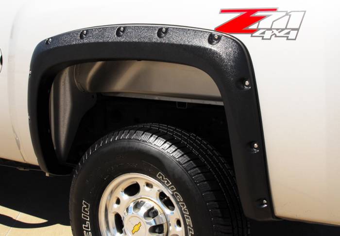 Prestige - Chevrolet Silverado Prestige Rear Pair RX Rivet Style Textured Fender Flare Set - RX106TB
