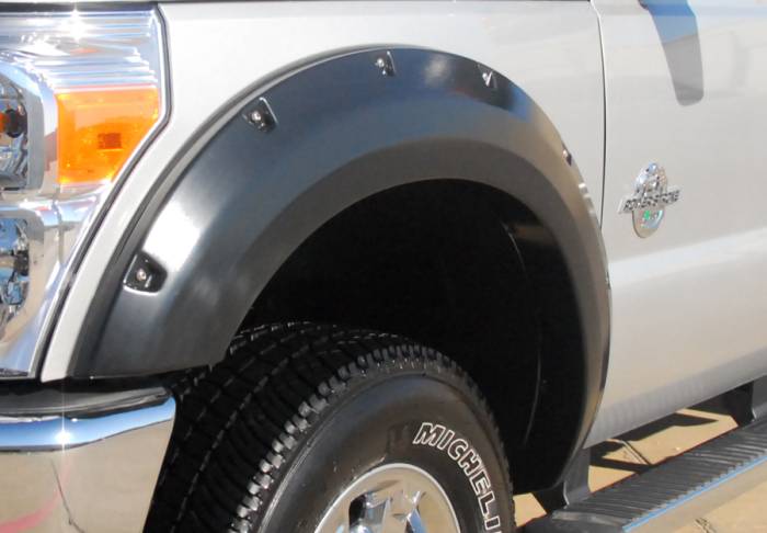 Prestige - Ford F350 Prestige Front Pair RX Rivet Style Textured Fender Flare Set - RX314TA