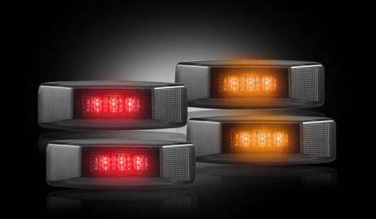 Recon - Recon LED Fender Lenses - Smoked Lens Black Trim - 2 Red and 2 Amber - 4PC - 264130BK