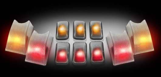 Recon - Recon Clear Cab Lens with 5 Amber and Red Bulbs- 10PC - 264160CL