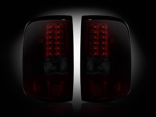 Recon - Ford F150 Recon Straight Side LED Taillights - Dark Red Smoked Lens - 264178RBK