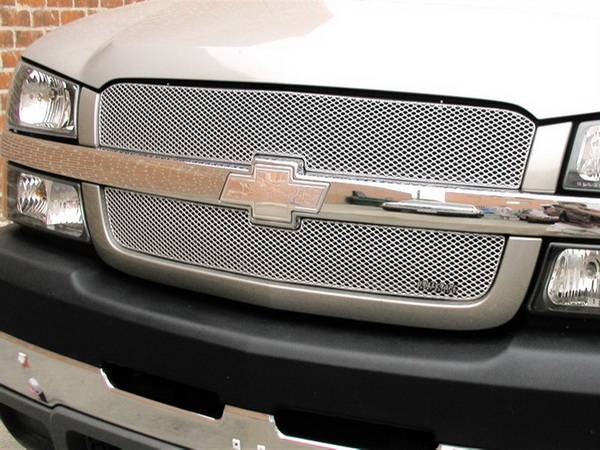 Grillcraft - Chevrolet Silverado MX Series Silver Upper Grille - 2PC - CHE-1505-S