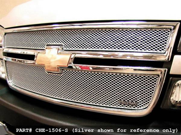 Grillcraft - Chevrolet Silverado MX Series Black Upper Grille - 2PC - CHE-1506-B