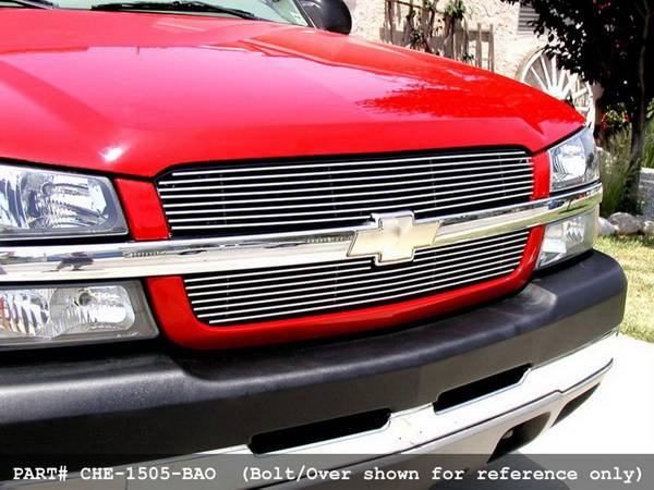 Grillcraft - Chevrolet Silverado BG Series Black Billet Upper Grille - 2PC - CHE-1506-BAO