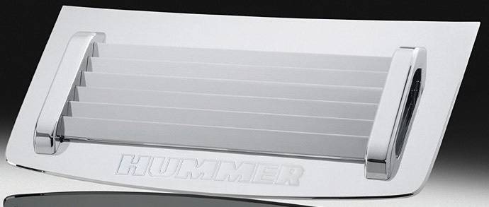 Defenderworx - Hummer H2 Defenderworx Hood Grille with Handles - ECG - Chrome - H2CPC05006