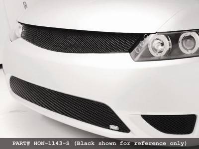 Grillcraft - Honda Civic 2DR MX Series Silver Upper Grille - HON-1143-S