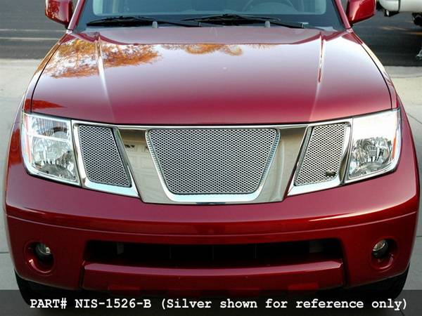 Grillcraft - Nissan Frontier MX Series Black Upper Grille - 3PC - NIS-1526-B