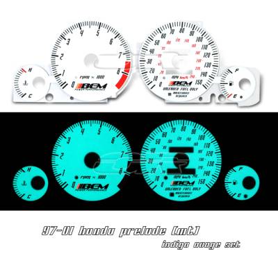 OptionRacing - Honda Prelude Option Racing Indiglo Gauge Face Overlay Set - 58-20105
