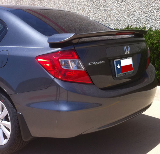 DAR Spoilers - Honda Civic 4Dr DAR Spoilers OEM Look 3 Post Wing w/ Light ABS-753