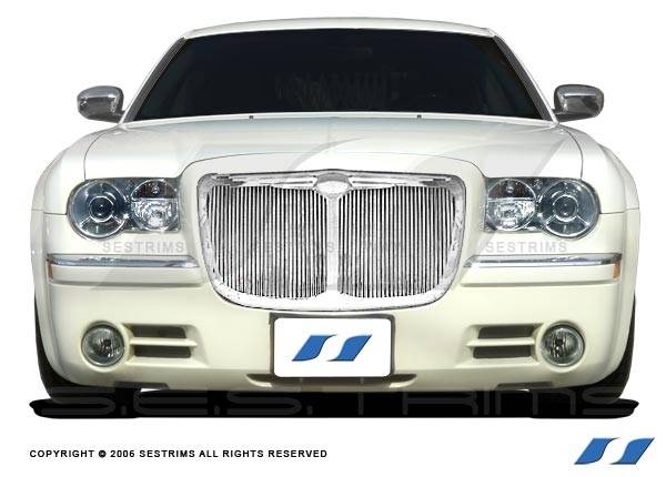 SES Trim - Chrysler 300 SES Trim Billet Grille - 304 Chrome Plated Stainless Steel - Vertical Replacement - CG107R