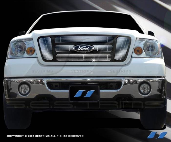 SES Trim - Ford F150 SES Trim Billet Grille - 304 Chrome Plated Stainless Steel - 6PC - CG127A
