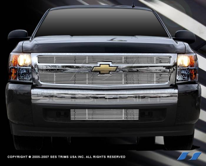 SES Trim - Chevrolet Silverado SES Trim Billet Upper Grille - 304 Chrome Plated Stainless Steel - CG153