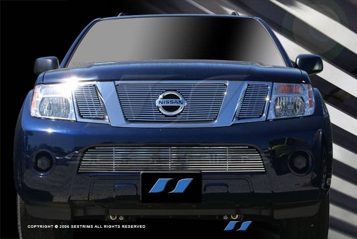 SES Trim - Nissan Pathfinder SES Trim Billet Grille - 304 Chrome Plated Stainless Steel - Bottom - CG184B