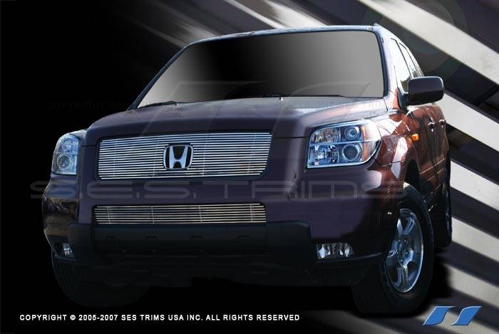 SES Trim - Honda Pilot SES Trim Billet Grille - 304 Chrome Plated Stainless Steel - Top - CG192