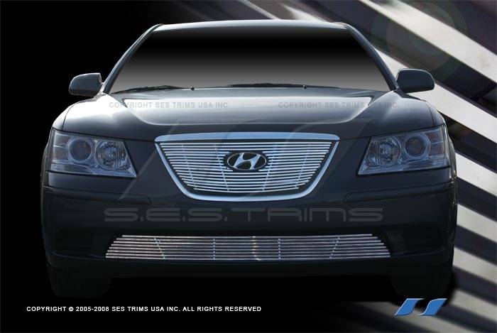 SES Trim - Hyundai Sonata SES Trim Billet Grille - 304 Chrome Plated Stainless Steel - Top & Bottom - CG206A-B