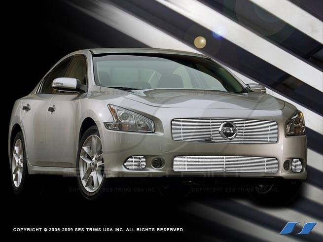 Fits 2004-2007 Nissan Armada/Titan Stainless Black Billet Grille Insert Combo