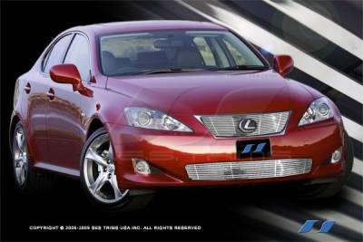 SES Trim - Lexus IS SES Trim Billet Grille - 304 Chrome Plated Stainless Steel - Top & Bottom - CG213A-B