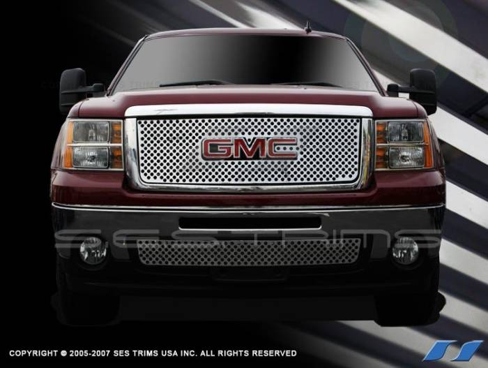 SES Trim - GMC Sierra SES Trim Stamped Grille - 304 Chrome Plated Stainless Steel - Circle - CGP151