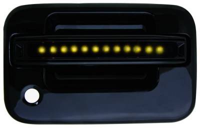 In Pro Carwear - Ford F250 IPCW LED Door Handle - Front - Black - Both Sides with Key Hole - 1 Pair - FLA04BF
