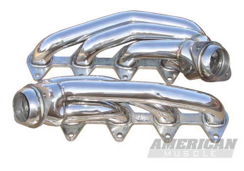 Pypes - Ford Mustang Pypes Polished 304 Stainless Steel Shorty Headers - 20034
