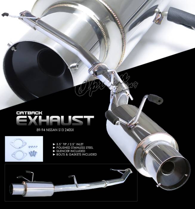 OptionRacing - Nissan 240SX Option Racing Cat-Back Exhaust - 41-36140