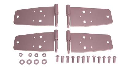 Omix - Rugged Ridge Door Hinge Kit - For Use with Full Doors - 4 Piece - No Drilling - Stainless Steel - Front - 11185-2