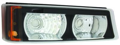 In Pro Carwear - Chevrolet Silverado IPCW Park Signals - Front - Diamond Cut with Amber Reflector - 1 Pair - CWB-337B