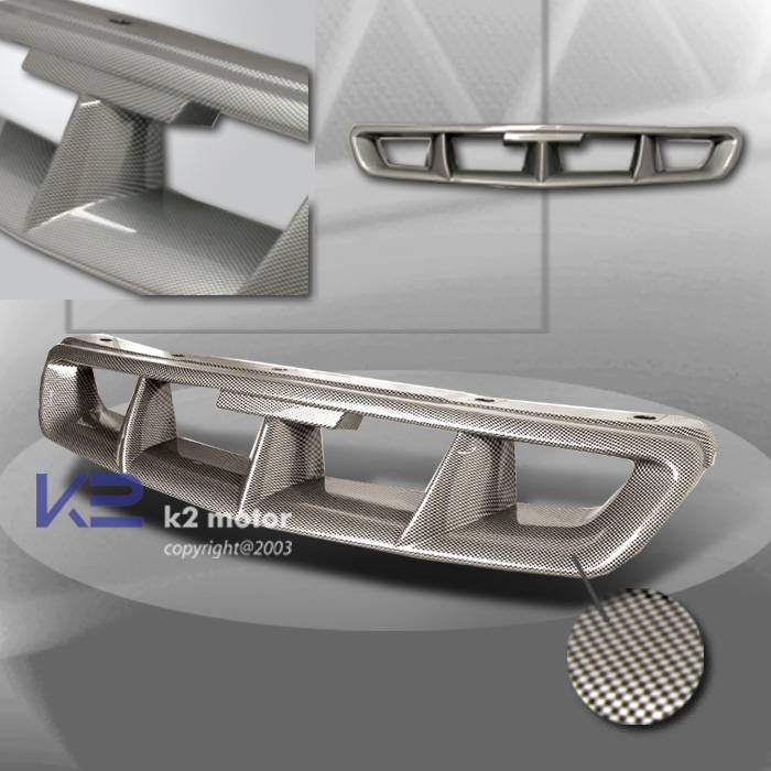K2 - Civic Front Hood Grille - Carbon - Black