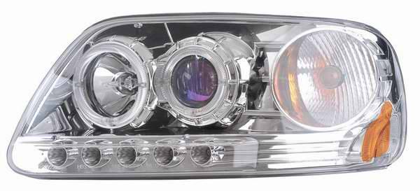 Matrix - Blue Projector Headlights with Black Housing and Halo Ring - 1PC - 91156