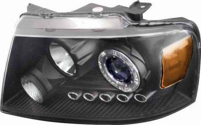 Matrix - Blue Projector Headlights with Black Housing and Halo Ring - 91198