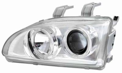 Matrix - Clear Projector Headlights with Chrome Housing and 7 Color Halo Ring - 910057