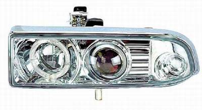 I-Tech - I-Tech Projector Headlights with Chrome Housing and Halo Ring and Clear Lights - 02KSCS98PCCRIM