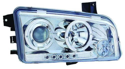 In Pro Carwear - Dodge Charger IPCW Headlights - Projector with Rings - 1 Pair - CWS-416C2