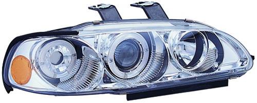 In Pro Carwear - Honda Civic IPCW Headlights - Projector with Rings & Corners with Amber Reflector - 1 Pair - CWS-719C2
