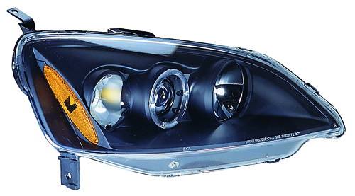 In Pro Carwear - Honda Civic IPCW Headlights - Projector with Rings with Amber Reflector - 1 Pair - CWS-736B2