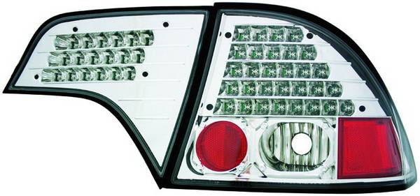 In Pro Carwear - Honda Civic 4DR IPCW Taillights - LED without Red Cap - Clear Lens - Chrome Housing - No Red Cap - 1 Pair - LEDT-745C