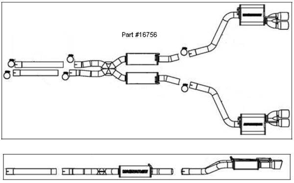 MagnaFlow - Magnaflow Dual Exit Stainless Steel Cat-Back System with Quad Tips - 16513