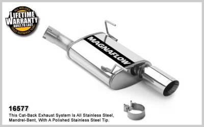 MagnaFlow - Ford Mustang Magnaflow Single Rear Exit Stainless Steel Axle-Back Exhaust System - 16577