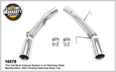 MagnaFlow - Ford Mustang Magnaflow Dual Split Rear Exit Stainless Steel Axle-Back Exhaust System - 16578