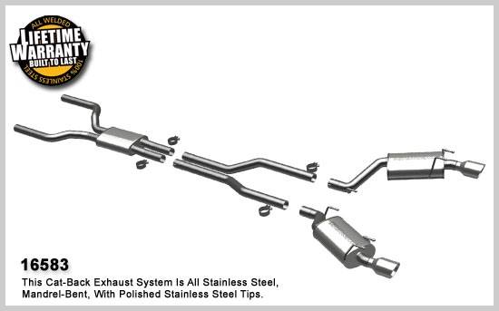 MagnaFlow - Chevrolet Camaro Magnaflow Dual Split Rear Exit Stainless Steel Cat-Back Exhaust System - 16583