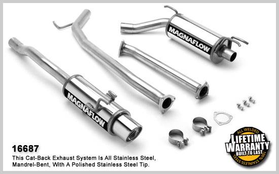 MagnaFlow - Magnaflow Single Exit Stainless Steel Cat-back System - 16687
