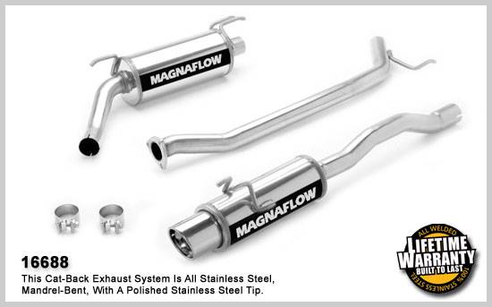 MagnaFlow - Magnaflow Single Exit Stainless Steel Cat-back System - 16688