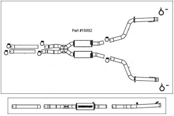 MagnaFlow - Magnaflow Dual Exit Stainless Steel Competition Series Cat-Back System - Reuses OEM Tips - 16892