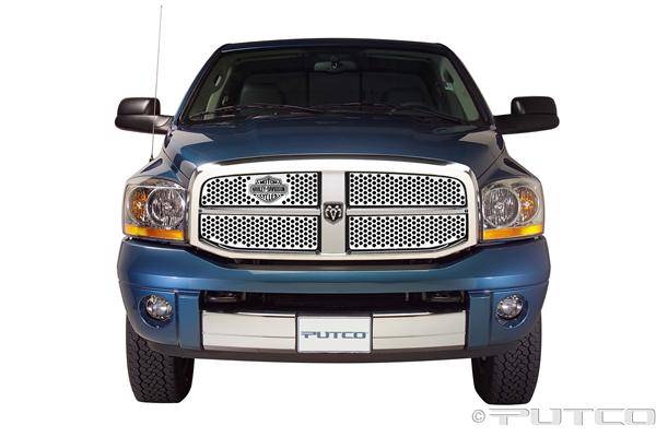 Putco - Dodge Ram Putco Punch Grille Insert with Bar & Shield - 52156